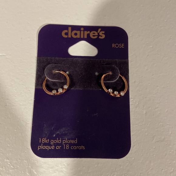 Claire's 18kt gold plated  rose gold earring bundle-new - Picture 4 of 5